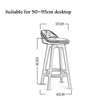LLT Pratico sgabello Sgabelli di lusso Bar Stool Kitchen Bar Colazione Sedia da pranzo contatore ruotabile in legno massiccio telaio Comodità Posto a sedere Carico massimo 120Kg,A,63 cm