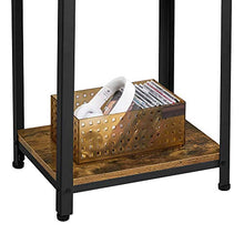 Yaheetech Tavolino da Caffè Vintage Stile Industriale Tavolino Lato a 3 Ripiani Comodino Porta Telefono in Legno e Metallo Tavolino d’Appoggio per Salotto Ingresso Ufficio 45 x 35 x 74,5 cm