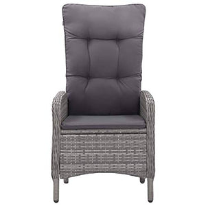 SKM Set da Bistrot da Giardino 3 pz in Polyrattan e Vetro Grigio (31.9kg)