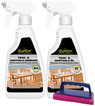 Eden - Kit di manutenzione per legno duro come teak, robinia, mogano, faggio, rovere e bangkirai, colore naturale