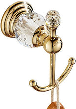 Ghelf Asciugamano d'asciugamano d'asciugamano d'asciugamano d'abito europeo Gancio, Base di cristallo nascosta Montatura a parete Bagno in lega di zinco Costruzione di lusso lucido oro finito in stile