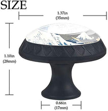 The Great Wave of Kanagawa Pomelli per Porta Set di 4 Pomelli per Mobili Manopole per Cassetti Cucina Armadio Vetro
