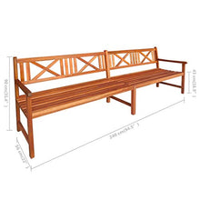 vidaXL Panca da Giardino con Cuscini 240 cm in Massello di Acacia