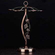 QTWW Portabottiglie da appoggio in Metallo Color Bronzo con Motivo a vortice, vetrinetta per 6 Bicchieri da Vino