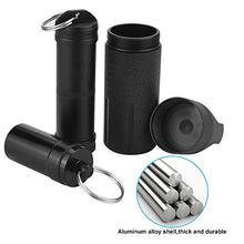 KLYNGTSK 3 PCS Portapillole in Alluminio Impermeabile Mini Contenitore per Pillole Portabile Portapillole Portachiavi in Alluminio per Emergenza e Viaggio (Nero)