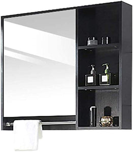 WZH Specchio a Muro, mobiletto del Bagno, armadietto per medicinali a Parete con Anta Singola con Specchio