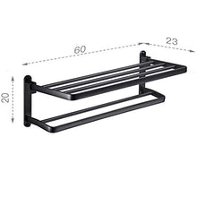 Mensola per doccia, mensola per asciugamani da bagno, portasciugamani a parete in alluminio Space, portasciugamani doppio pieghevole, per cucina, bagno, toilette, ufficio dell'hotel