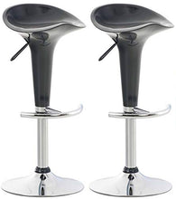 CLP Set 2 Sgabelli Design Saddle in Plastica I Coppia Sgabelli Cucina con Poggiapiedi I Sedie Regolabili Alt 60-81 CM, Colore:Grigio