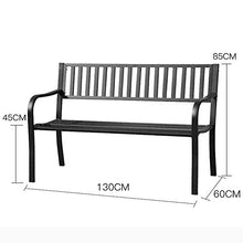 outdoor furniture Terrazza Parco panchina, Seduta per Il Tempo Libero all'aperto con braccioli e Schienale, Panchina in Metallo per 2 Persone, Adatto per Interni ed Esterni