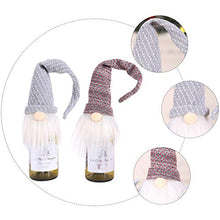 HEMOTON 2 Pezzi di Gnomi Natalizi Copri Bottiglia di Vino Copri Vestito Decorativo Fatto a Mano Toppers Bottiglia di Vino Svedese Tomte Decorazioni Regalo di Festa