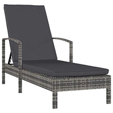 vidaXL Lettino Prendisole con Braccioli e Cuscini Regolabile Leggero Robusto Elegante Sedia a Sdraio Spiaggia Giardino in Polyrattan e Acciaio Grigio