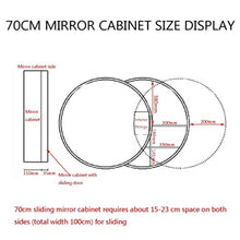 BIGYOUZI Armadio a specchio rotondo in legno, cosmetici con armadietto a specchio 2 in 1, moda e semplicità, stile unico (colore noce, 70CM)