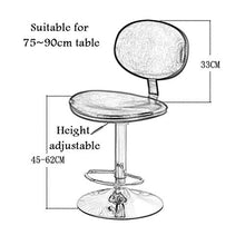 LLT Pratico sgabello Sgabelli colazione Bar Stool Cucina di lusso a 360 ° girevole Bar contatore Sedia da ufficio regolabile Altezza sede morbida rotonda Ritorno Carico massimo 120Kg,Marrone,45~63