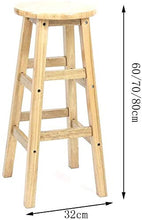 XWX Sgabello in Legno Massello Sgabello Alto Semplice Simple Nordic Photo Bar Sedia Home Step Sgabello Retro Round Bar Sedia Bar for Telefono Cellulare Sedia (Size : 80cm)