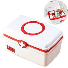 MYHZH sul Posto di Lavoro Medico Kit di Primo Soccorso Box Organizzatore, plastica Medicina Box Double-Layer Kit di Primo Soccorso, Multi-Functional Household Storage Box