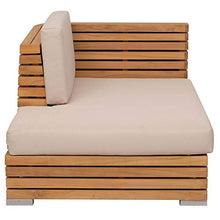 Teako Design Divano angolare Picardie Ottomane destra in legno di teak massiccio non trattato, resistente alle intemperie
