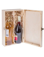 BARTU - Confezione regalo per bottiglie di vino, con coperchio e serratura per 2 bottiglie di vino