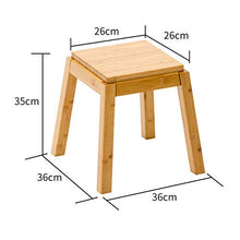 Sgabello in legno massello (2 pezzi), sgabello basso quadrato Sgabello per cambio scarpe, robusto, adatto per cucina, bagno, giardino, non facile da sfumare/A / 26x26x35cm