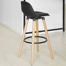 SoBuy Sgabello Bar Sgabello Cucina Alto Sedia Alto da Bar Altezza del Sedile: 70 cm Gambe in Legno Massiccio di faggio Nero FST70-SCH