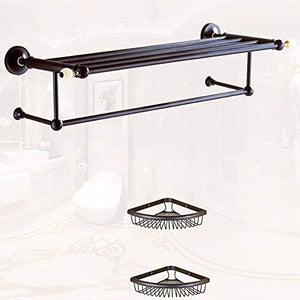 MBYW Portasciugamani Moderno Minimalista Portasciugamani Elegante per Il Bagno di Moda Rame Rack Nero Antico Antico portasciugamani Bagno Bagno Hardware Lusso Ciondolo Set a Due Pezzi