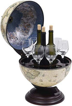 Globo Desktop barra rotante nel Nord-Sud asse della Terra con vino rack incorporato,A