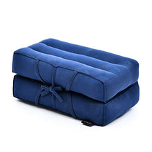 Leewadee Cuscino Pieghevole Thai: Cuscino da Meditazione con Passante, Tappetino per Interni ed Esterni in kapok Ecologico, 42 x 42 cm, Blu