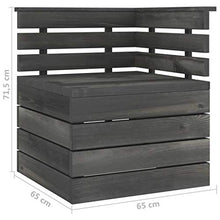 vidaXL Divano da Giardino 2 Posti su Pallet Grigio Scuro Massello Pino