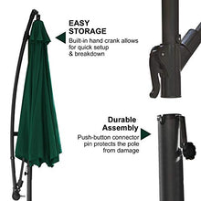 Ombrellone da Giardino, Ombrelloni da Terrazzo, Ombrellone Giardino Parasole 3m, Tende e Tettucci Parasole da Balcone e 8 Nervature Pesanti per Spiaggia, Giardino, Balcone (verde)
