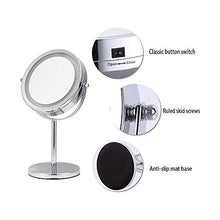 YIBOKANG Specchi, Specchio da Bagno Specchio Specchio per Trucco per Ragazza, Illuminazione a LED Desktop Specchio Beauty Specchio AAA Alimentato (Non Incluso) Base Antiscivolo