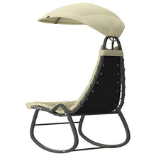 vidaXL Dondolo da Giardino Crema 160x80x195 cm in Tessuto