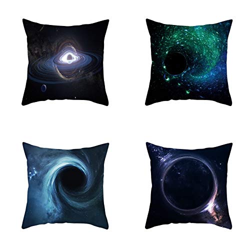 SHENSHI Federe Cuscini Divano 45X45,Fodere per Cuscini Stampa Modello Pianeta Cosmico, Soggiorno Ufficio Auto Divano Cuscino Lombare, Decorazione della Casa Set di 4 Articoli, Via Lattea