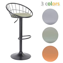 GOLDFAN Set di 2 Sgabelli da Bar Sedia da Cucina Altezza Regolabile Girevole a 360° con Schienale,Verde