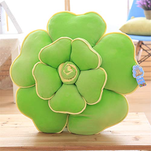 Multi-Choice Creativo Fiore Forma Gettare Cuscino Super Morbido Peluche Cuscino Ripieno Cuscino 3D Decorazione Casa Giocattolo Pavimento Cuscini Animali,Green