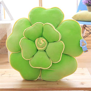 Multi-Choice Creativo Fiore Forma Gettare Cuscino Super Morbido Peluche Cuscino Ripieno Cuscino 3D Decorazione Casa Giocattolo Pavimento Cuscini Animali,Green