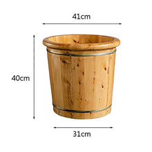 MZZYP Pediluvio Piedi Botte pediluvio Bagno barile Piccola Botte di Legno casa in Legno massello Bacino pediluvio casa in Legno a Pedale Multifunzione (Size : 40cm)