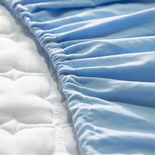 GEBIN Imbottito Trapuntato Coprimaterasso, Proteggi Materasso, Traspirante, Anallergico, Antiacari, Super Morbido Silenzioso, 36cm di profondità, con Due Federe (Blu,180x200cm)