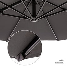 MaxxGarden - Ombrellone da giardino galleggiante a parete, diametro 270 cm, in alluminio, colore: nero
