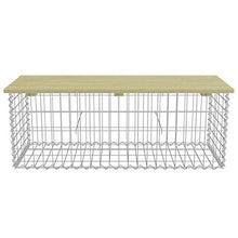 FAMIROSA Panchina Gabbione 120 cm in Acciaio Zincato e Legno di Pino