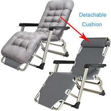 SHUAIIJUAN Sedia per il tempo libero domestico Pieghevole sedia di svago |per Patio Beach Pool Camping |Sdraio da spiaggia reclinabile esterna del giardino Sedia con cuscino Max.250kg - Grey
