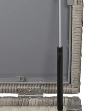 Outsunny Set Mobili da Giardino in Rattan PE con 2 Divani Angolari, Contenitore e Tavolino con Cuscini, Arredamento da Esterno in Grigio