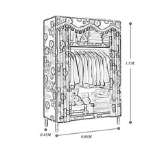 Jurass Armadio Metallico Doppio Effetto Tela - Armadio Combinato - Camera da Letto Armadio pensile (L 86 cm × L 45 cm × H 170 cm)