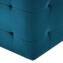 SKM Comodini 2 pz 30x30x30 cm in Tessuto Vellutato/Similpelle Scamosciata (Blu, Tessuto Vellutato)