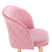 EUGAD 4 Set di Sedie da Sala Pranzo Moderne Poltroncina Soggiorno in Velluto Poltrone per Cameretta Sala d’Attesa Gambe in Legno Rosa 0303BY-4