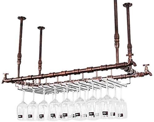 DYB Scaffali galleggianti Portabottiglie Industriale retrò Portabicchieri Portabicchieri Portabottiglie Portabottiglie a Testa in Giù Appendiabiti da Tavolo Portabottiglie (Dimensioni: 100 cm)