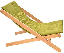 Sedia pieghevole in legno da giardino con cuscino in spugna ad alto rimbalzo e cuscino prendisole, sedia a sdraio per patio (colore: marrone)-verde