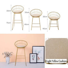 JXXDDQ - Sgabello da bar moderno con schienale e poggiapiedi per cucina, sgabello alto in tessuto, con gambe in metallo industriali (colore beige, dimensioni: 45 cm)