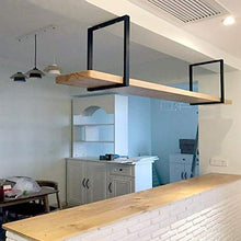 Scaffale per Vino A Soffitto con Mensole Sospese Monostrato ， Mensola A Soffitto in Ferro Stile Europeo ， Scaffale per Bar/Ristoranti/Cucine ， Appeso ， Installazione Perforata