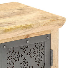 vidaXL Legno Massello di Mango Credenza con Ante in Acciaio Madia Mobile Armadietto Armadio Mobiletto Alto Portaoggetti Cassa Mobili 60x35x75 cm