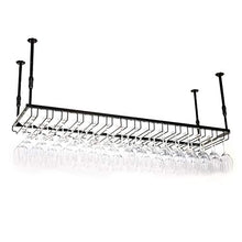 ZRCWW Soffitto Rack Bicchiere da Vino, Che appende Upside-Holder Giù Calici Goblet Metallo dell'Annata Ferro Champagne Drink Bagagli Decorazioni Shelf - Regolabile in Altezza/Nero