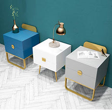 Ya-Ya Comodino Moderna di Ferro d'oro Comodino 2 cassetti ripiano Tavolino Mobili for la casa Creativo Comodino Cabinet Comodini Letto (Color : White)